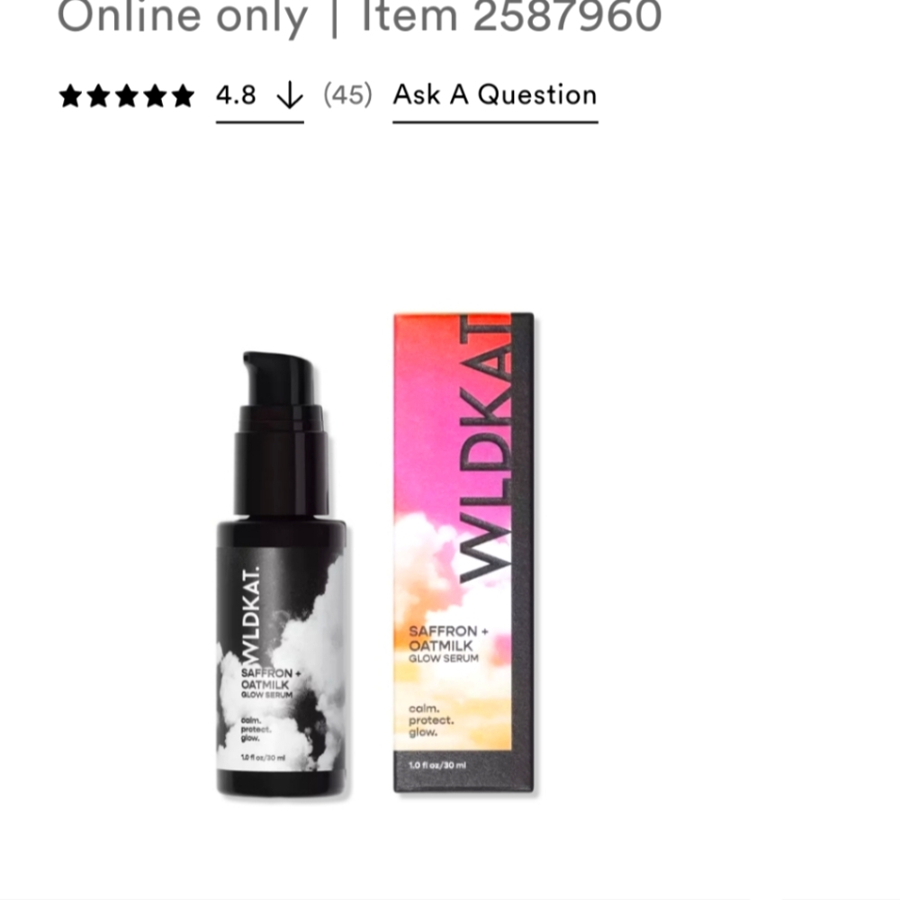 Brand new ulta saffron oatmeal glow serum